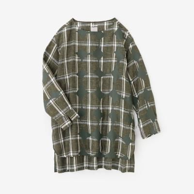 リネンチェック グランチュニック／おはじきと余白（よはく