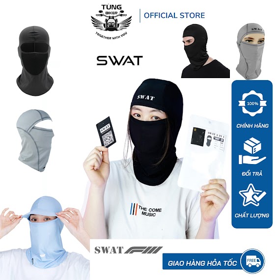 Khăn Trùm Đầu, Bịt Mặt Chống Nắng Ninja - Swat Đi Phượt Đội Mũ Bảo Hiểm Tiện Dụng