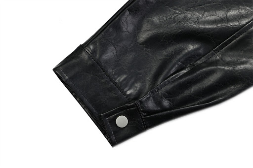 Title 8, Turtle Crack Motorcycle Leather Jacket, loose f...