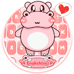 Cover Image of Baixar Pink Cute Hippo Keyboard Theme 1.0 APK