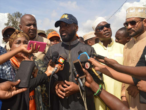 Mombasa Governor Hassan Joho when he inspected Tononoka grounds ahead of an ODM rally, March 25, 2017. /JOHN CHESOLI