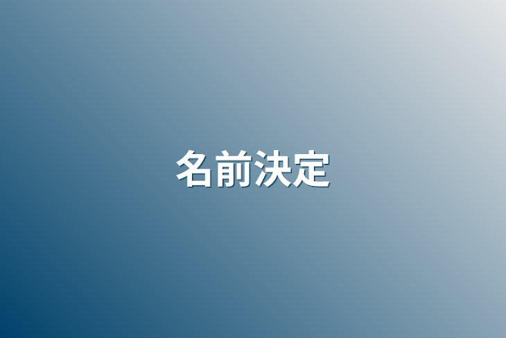 「名前決定」のメインビジュアル