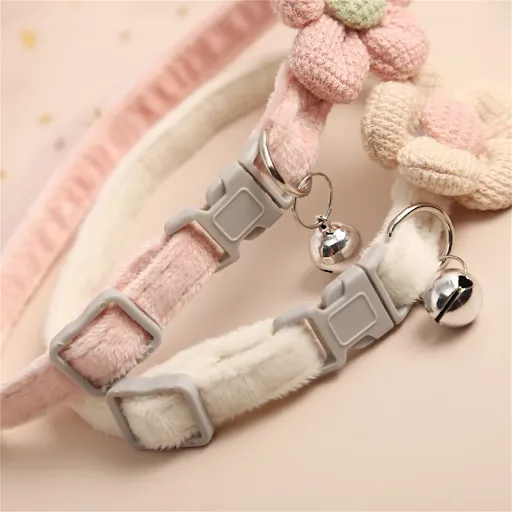 Cat Collar Multicolor Cute Flower Pet Cat Collar Cat Collar Cute Cartoon Flower Bell Collar Cat Necklace Puppy Dog Suppl