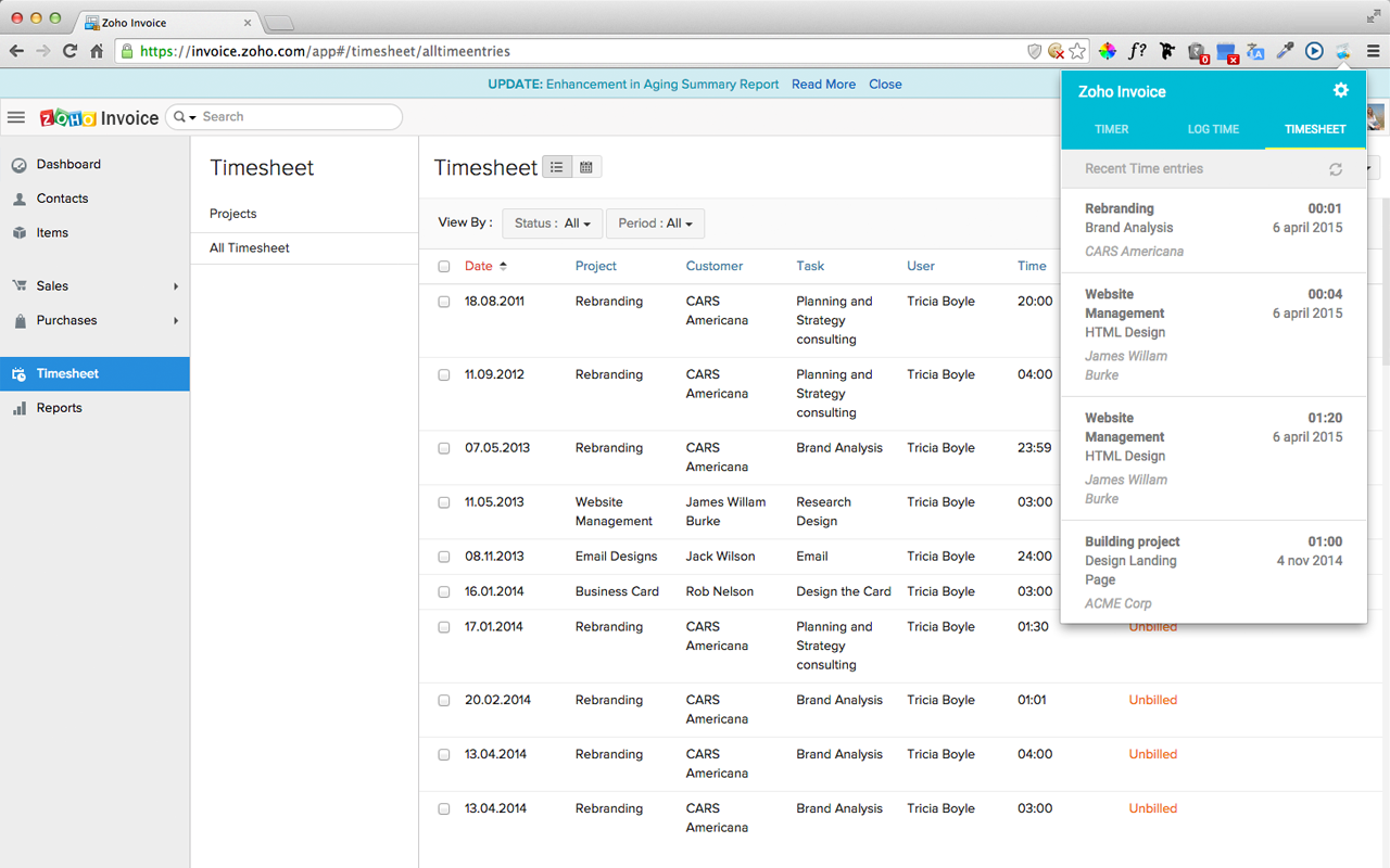 Zoho Invoice Timer Preview image 6