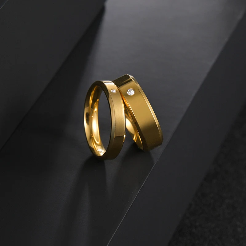 Title 7, Simple double beveled gold plated stainless ste...
