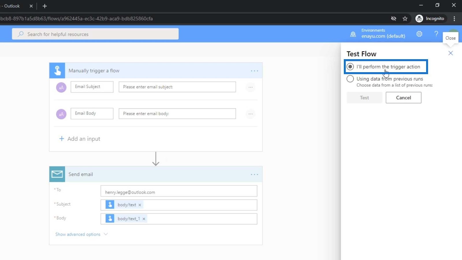 Testing Microsoft Flows