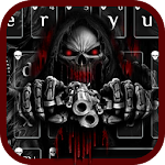 Cover Image of ดาวน์โหลด Red Blood Skull Guns keyboard theme 10001002 APK