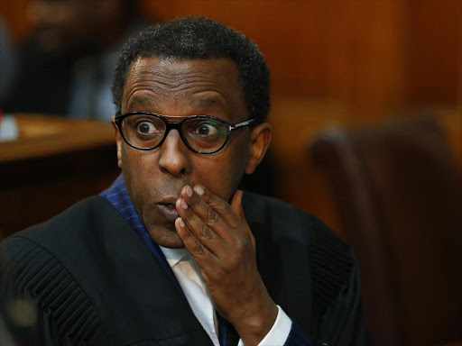 Lawyer Ahmednassir Abdullahi during Presidential election petition at the Supreme Court on August 29, 2017./Jack Owuor