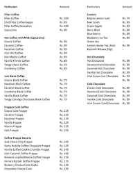 Cafenately Coffee menu 1