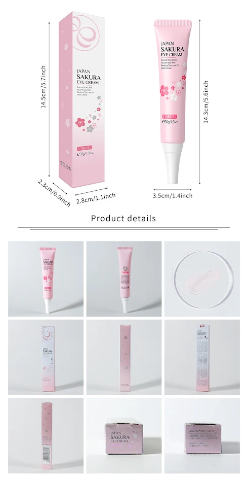 Sakura Eye Cream 30g Moisturizing Hydrates and Reduces Wrinkles and Dark Circles Deep Nourishment for Smoother Skin Dail