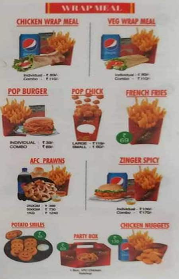 AFC menu 