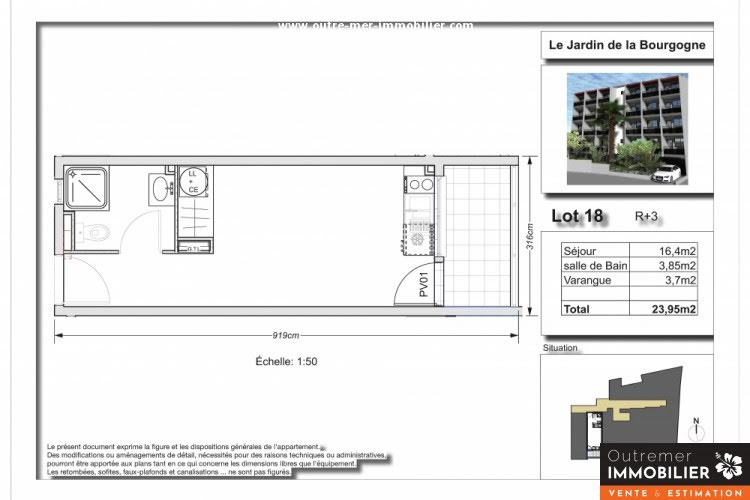 Vente appartement 1 pièce 22 m² à Sainte Clotilde (97490), 132 900 €