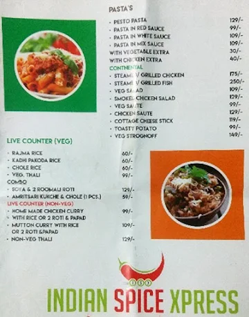 Indian Spice Xpress menu 