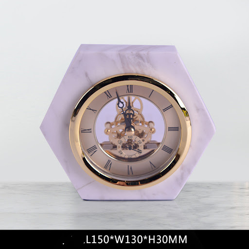 Title 2, Personalized Marble Desktop Clock Ornament Eleg...