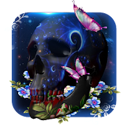 3D galaxy Skull butterfly theme  Icon