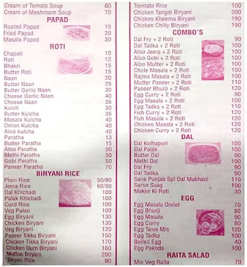 Hotel Sane Punjab Veg Non Veg Family Restaurant menu 