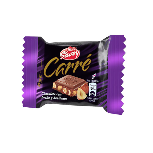 Chocolate Savoy Carre Mini Avellanas 25Gr  