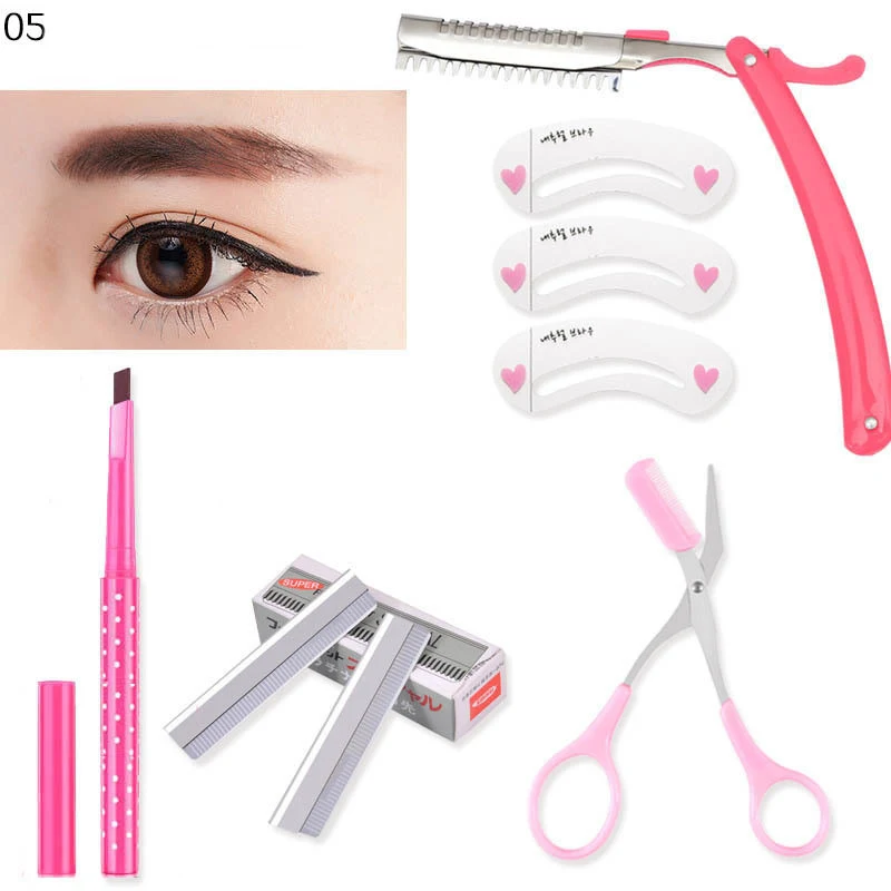Eyebrow Trimming Kit Knife, Pencil, Tweezers and Holder. Trim, Shape, and Define Your Brows Easily for a Flawless Look. 