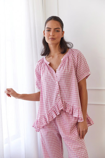 Title 5, Womens Comfort and Casual Ruffled Button Top T...