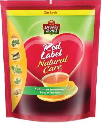 Brooke Bond Red Label Natural Care Cardamom, Ginger, Liquorice, Tulsi Tea Pouch - 1 kg