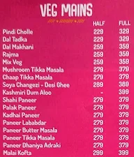 Shaan E Punjab menu 1