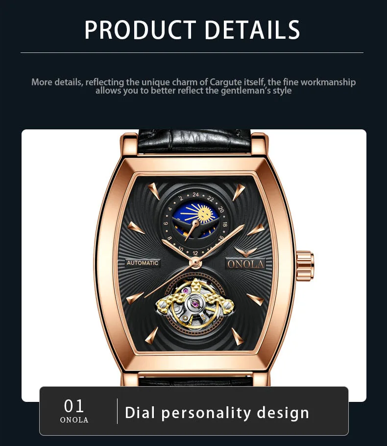 Title 7, Montre mécanique automatique homme Leisure Sun ...