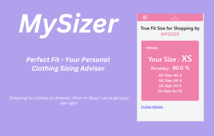 MySizer: Size Calculator for Shopping small promo image