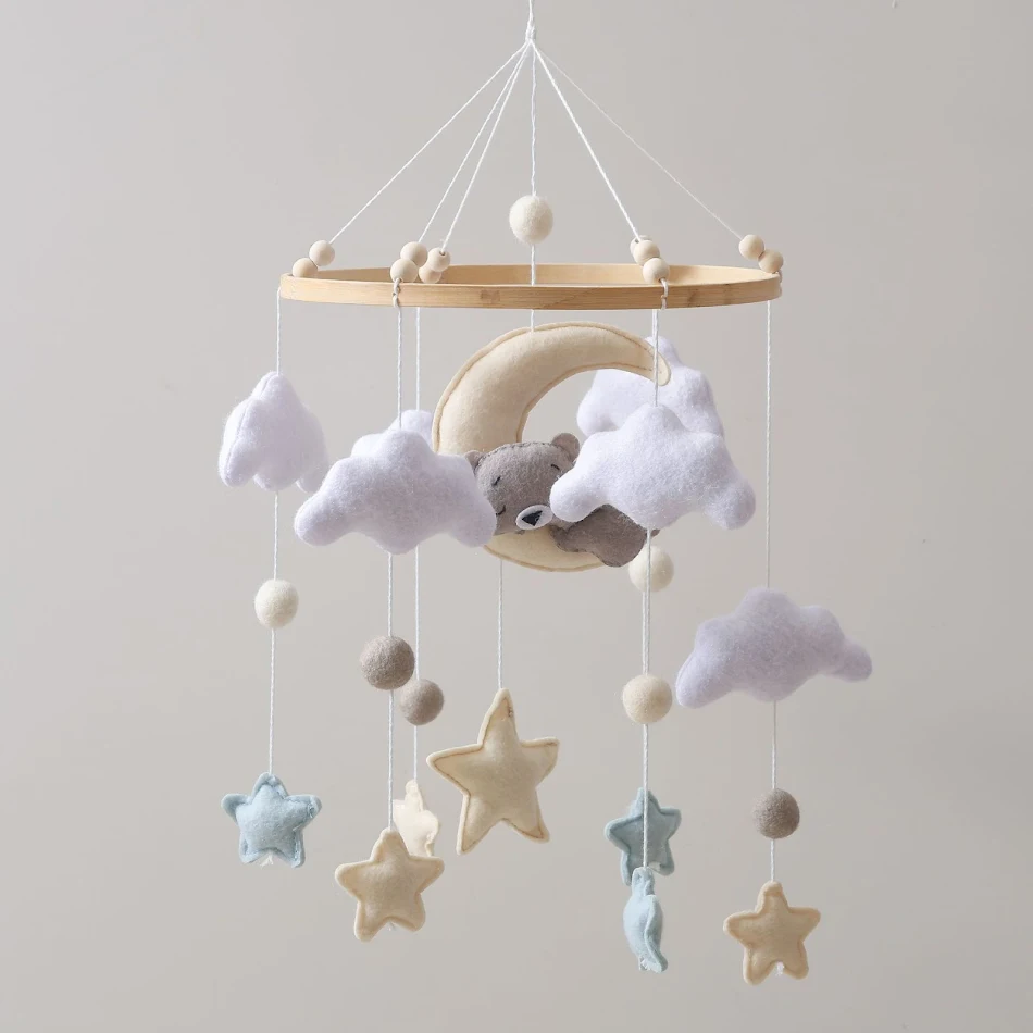 Baby Bed Bell Pendant Wind Chime Animal Crib Hanging Rattle Newborn Comfort Toy for Soothing & Sensory Play