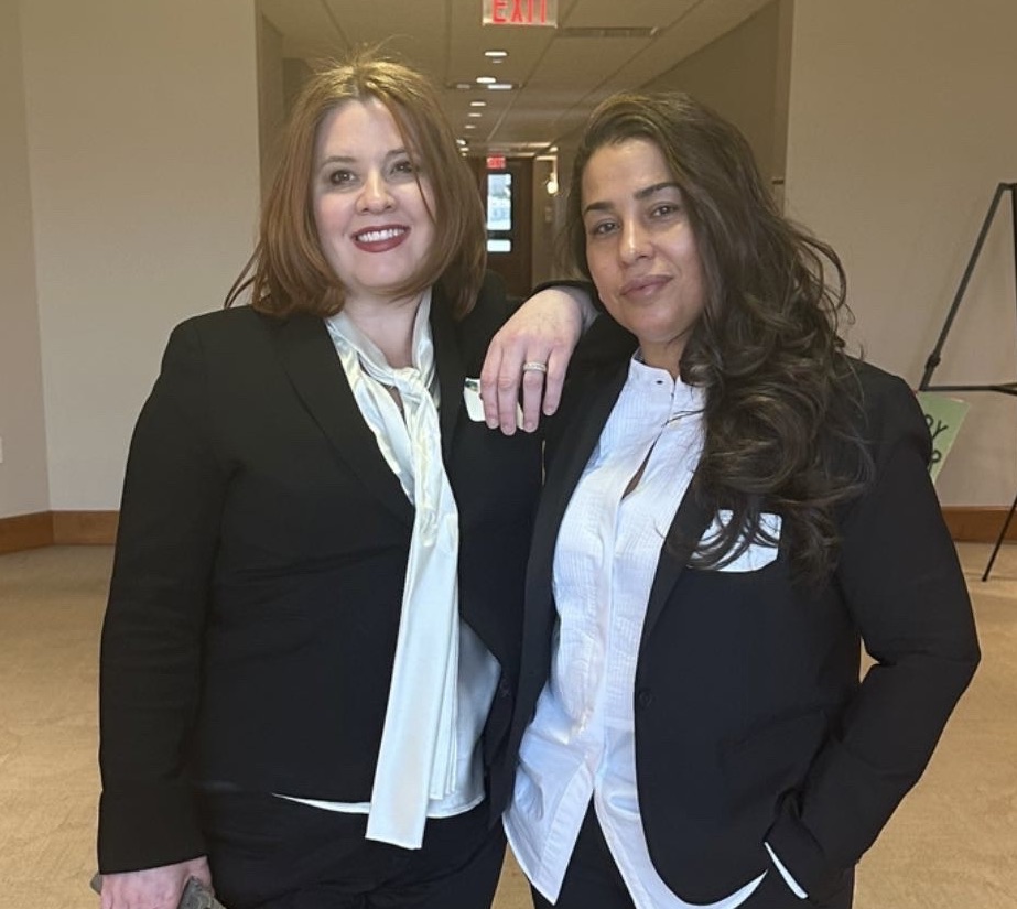 Stacy Burnett (left) with her business partner Charlene Reyes.