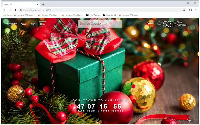 Christmas Gifts Backgrounds HD Custom New Tab