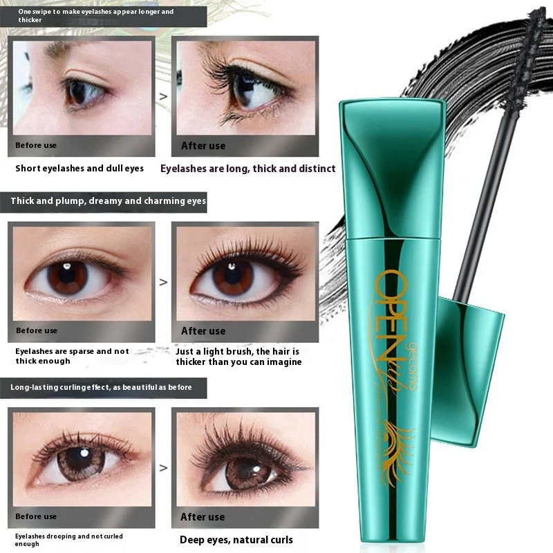 Waterproof Sweat-proof Thick Long Curling Base Peacock Mascara. Achieve voluminous, dramatic, and lasting peacock-style 