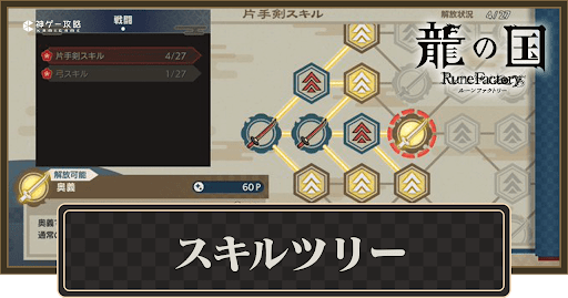 龍の国ルーンファクトリー_スキルツリー