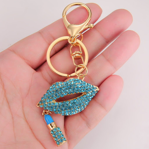 Title 11, Schattige mode diamant mond sleutelhanger, stij...