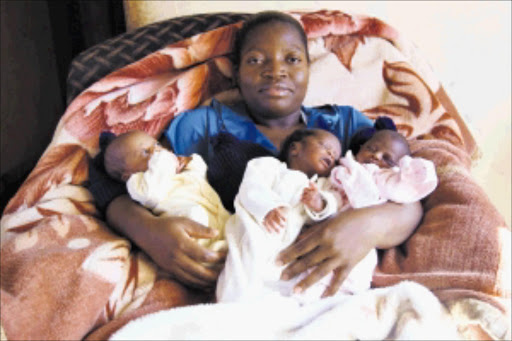 GIFT FROM GOD: The 33-year-old unemployed Livhuwani Phumgo and her triplets