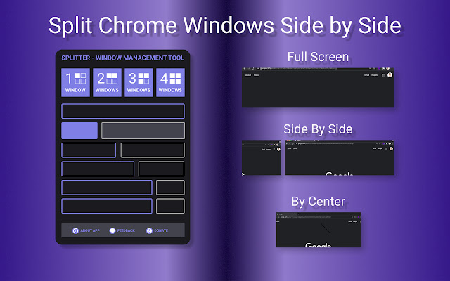 Splitter: the window layout tool chrome extension