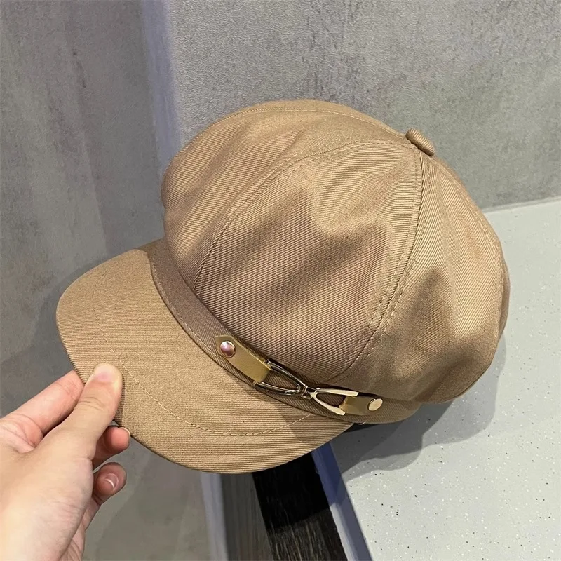 Gorra Octagonal Mujer Retro Británico Salvaje
