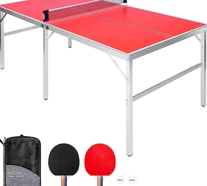 GoSports Midsize Table Tennis Table