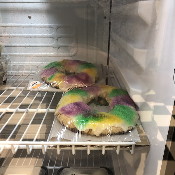 King cake is very yummy!! I warmed it up for a little bit. So good!!  King cakes small but hey it’s yummy and gluten free. Coffee cake still my favorite.