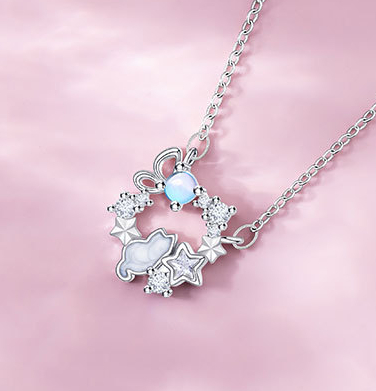 Title 3, Cute Kitten Necklace For Women, featuring zirco...