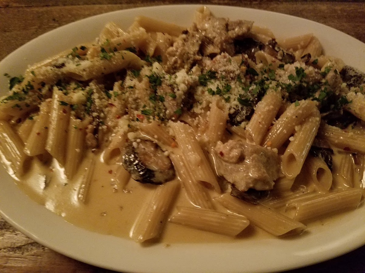 pasta with mushrooms and sausage