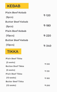 Kebab & Tikka menu 1