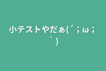 小テストやだぁ(´；ω；｀)