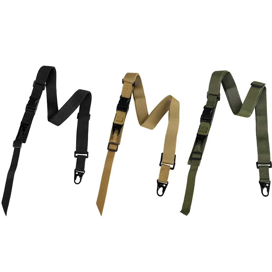 Militaire nylon crossbody sling strap voor outdooruitrusting. Stevige, verstelbare en comfortabele tas voor wandelen, kamperen en dagelijks gebruik.