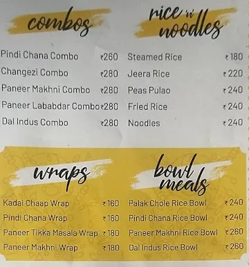 Indus Flavour Express menu 