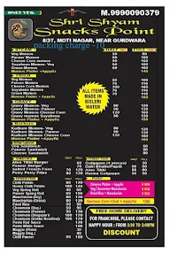 Shri Shyam Snacks Point menu 1