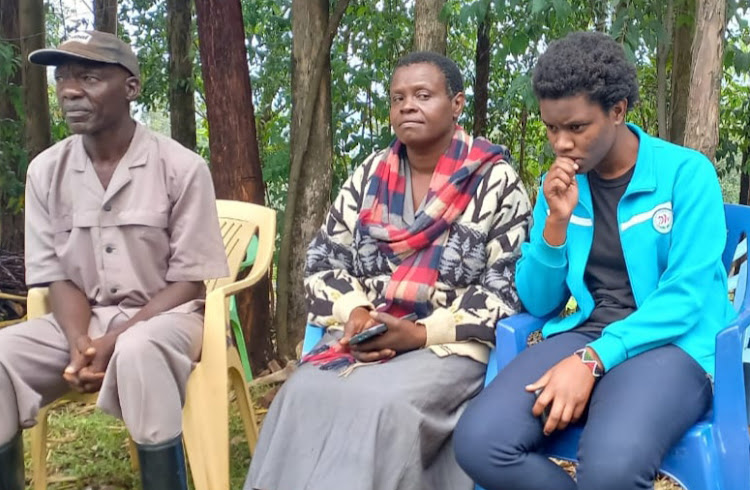 Hellen's father John Nyambuo, mother Alice Onanda and sister Riziki Monyenyei; Getare, Bomachoge Chache in Kisii.