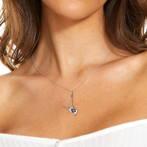 Title 2, Skull Necklace S925 Sterling Silver Pendant, Go...
