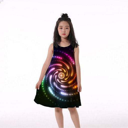 Title 22, Girls 3D Rainbow Print Nightdress. Soft, comfo...