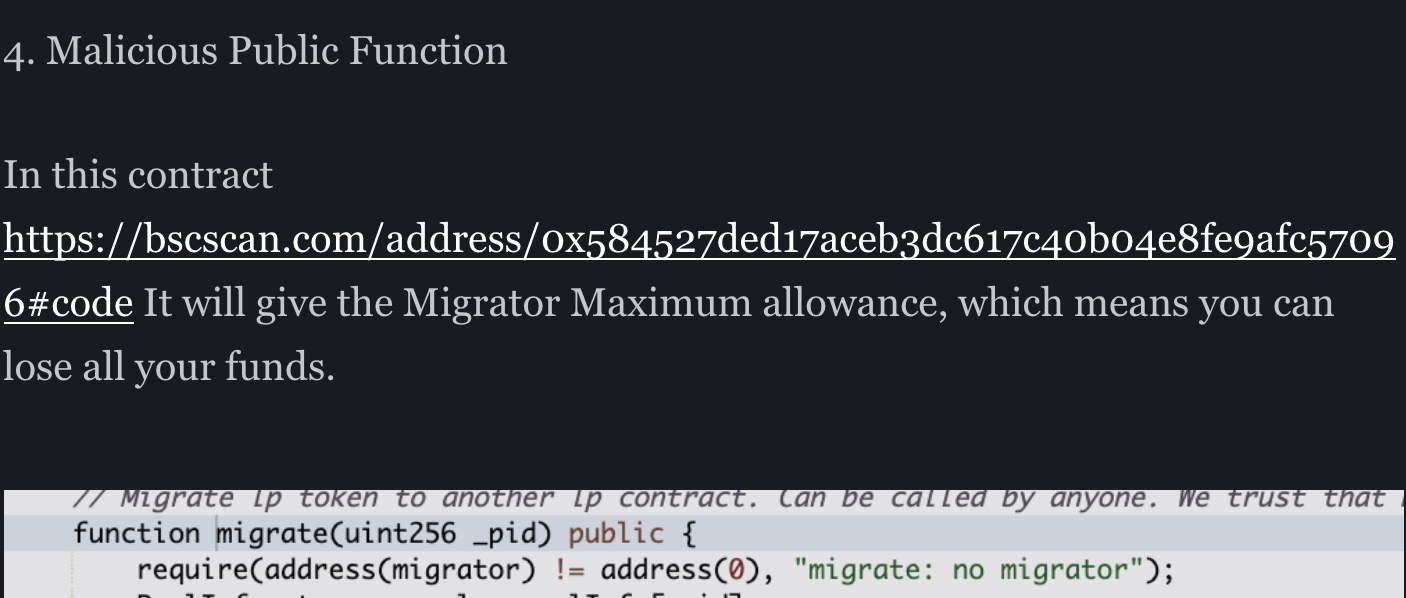 Binance's blog on migrator codes