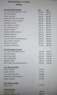 Xotic Bowls N Rolls menu 3